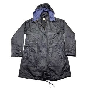 CURRENT ELLIOTT The Bridgeport Parka Black Hooded Outer Jacket Size 1‎ Grunge